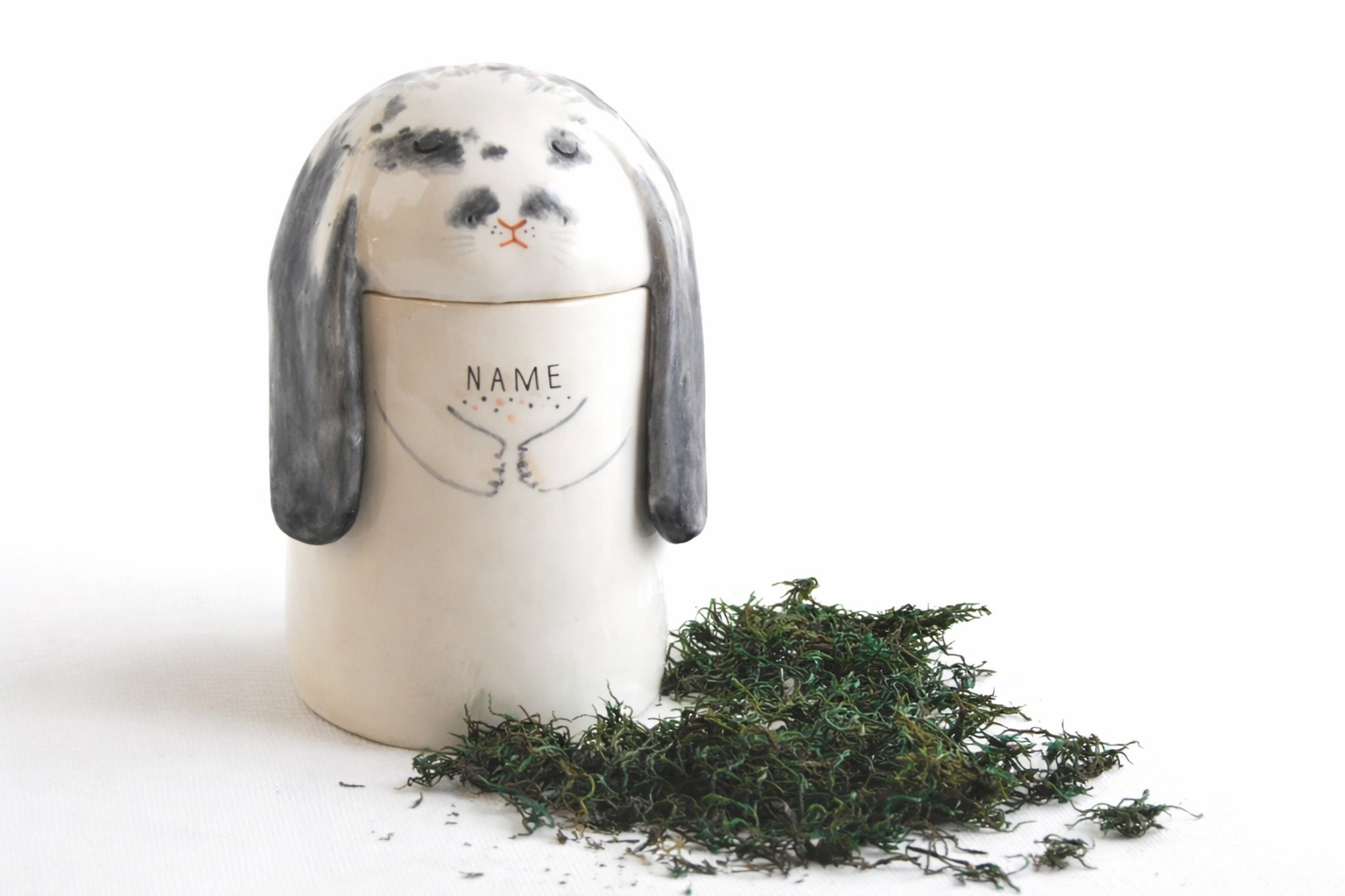 Handgemaakte Gepersonaliseerde Kleine Huisdieren urn met Halfrond Deksel (Op Bestelling)